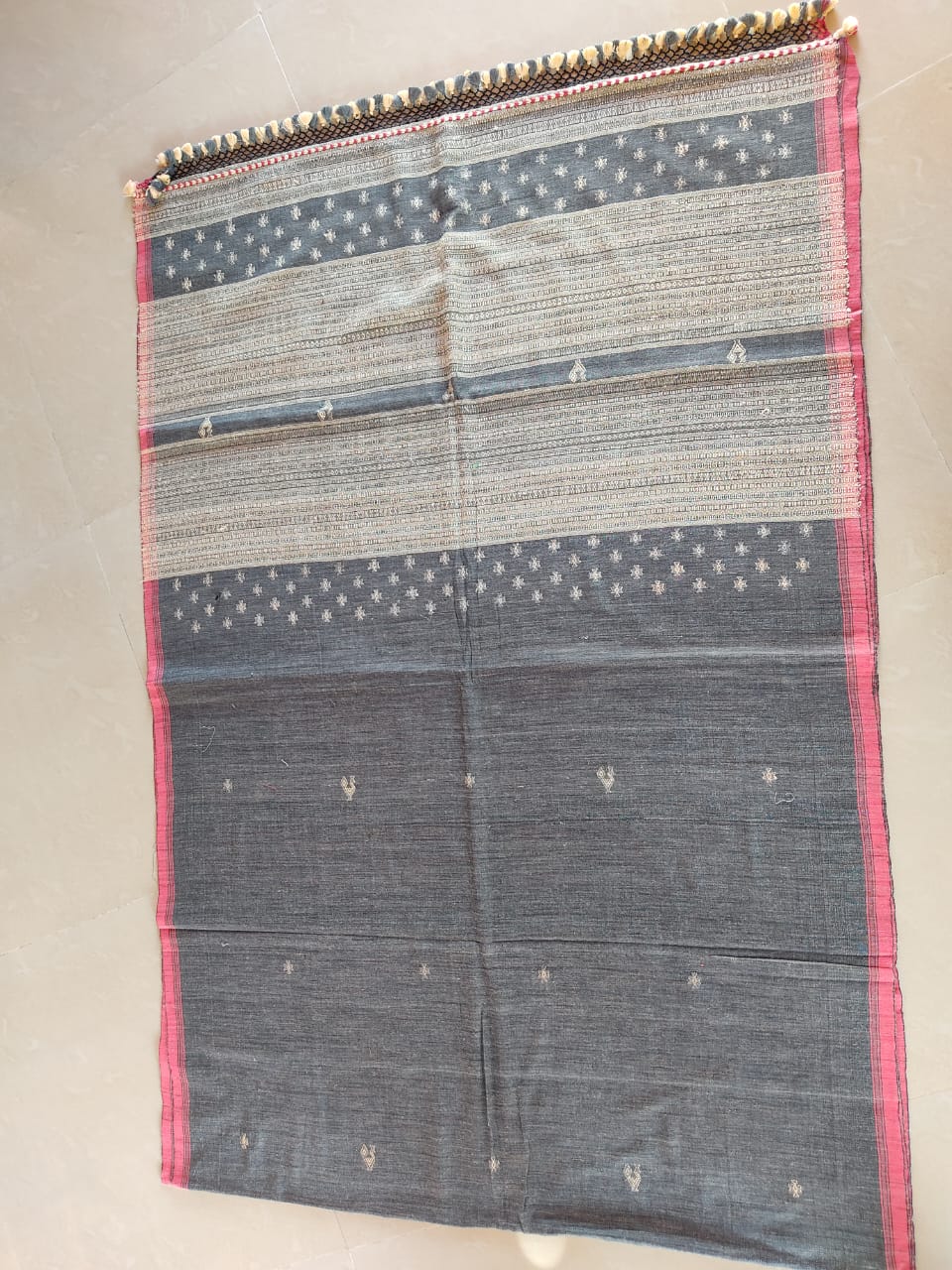 Handwoven Extra Weft Tasar Silk & Cotton Saree